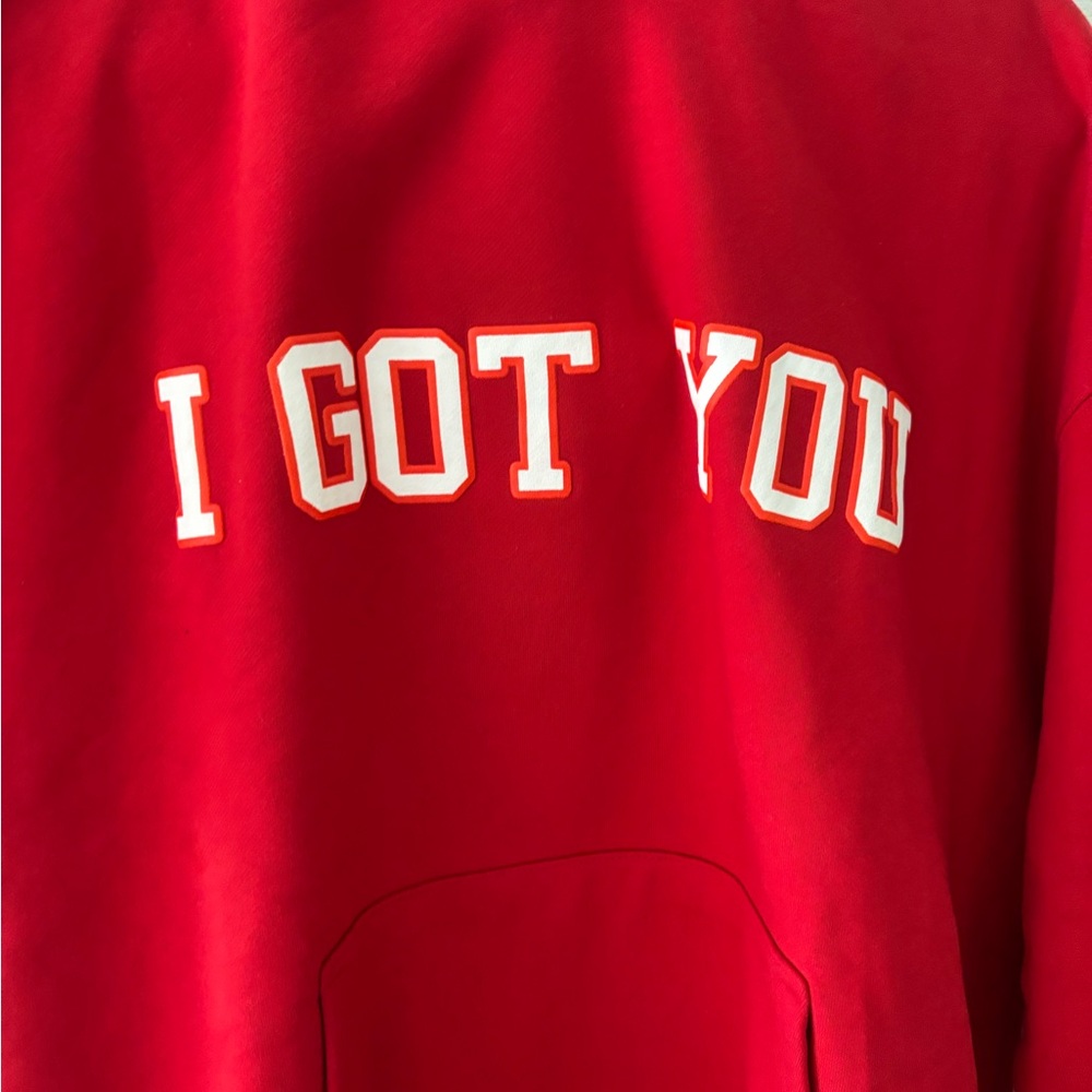 Pegasus X Trippie Redd Collab “I GOT YOU” Men’s Red Hoodie Size XL BRAND NEW - Picture 2 of 14